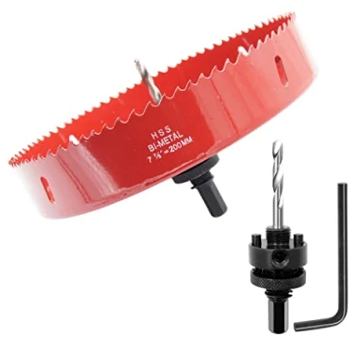 Imagen de Corona 200mm, LAIWEI Cortador de agujeros eje resistente para perforar madera, perfil aluminio, PVC y otros materiales