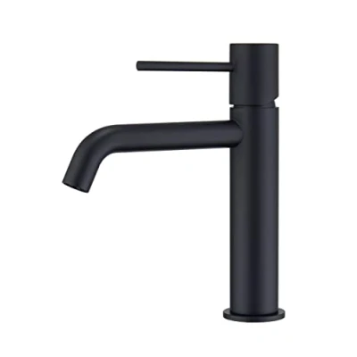 Imagen de MICE Grifo monomando de lavabo fabricado en latón 2 vias agua Fria/Caliente Griferia baño para color Negro Mate (Negro Mate)