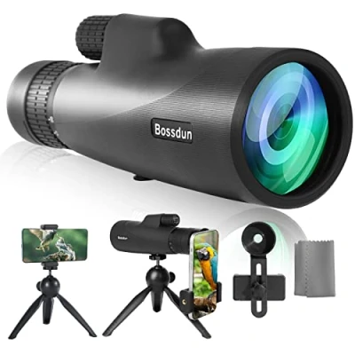 Imagen de Telescopio Monocular, 10 30X50 Zoom HD monocular con agua A prueba golpes, FMC BAK4 Prisma de alta potencia correa mano Adaptador teléfono para observación Caza Camping