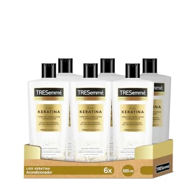 Imagen de TRESemmé Acondicionador Liso Keratina para pelo encrespado o dañado con aceite de Marula y Pack 6 x 685ml