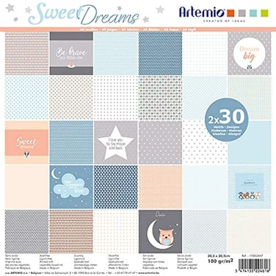Imagen de Artemio Bloque de 30 x 2 Hojas Sweet Dreams cm, Papel, 45 60