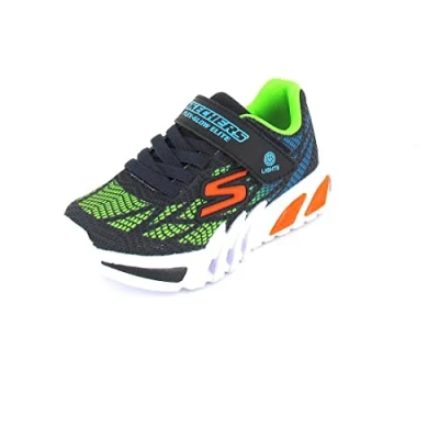 Imagen de Skechers Flexglow Elite Zapatillas para niños, Talla: 36, Navy/green/orange Zapatos