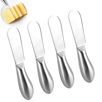 Imagen de Juego de Cuchillos Esparcidor, 4 Piezas Cuchillo Mantequilla, Cortador Mantequilla Acero Inoxidable, Esparcidor para Queso, Mermelada 13.3cm