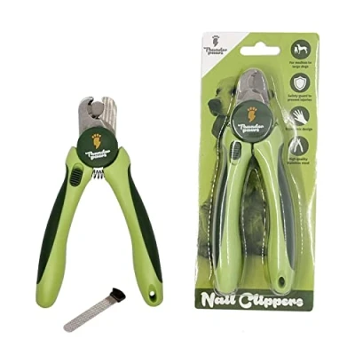 Imagen de Thunderpaws Garra Profesional protección, Bloqueo de Seguridad y Lima uñas para Razas Medianas Grandes (Mediano Grande, Verde)