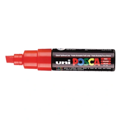 Imagen de Uni Ball 720373 Marcador de pintura, punta biselada 8 mm, color rojo