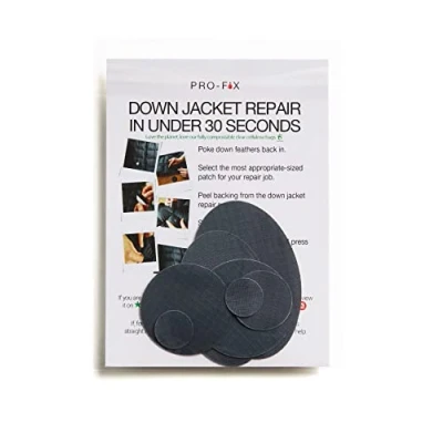 Imagen de Kits de parches reparación chaqueta plumón, autoadhesivos precortados para ropa, parche abrigos y acolchada, tela nailon