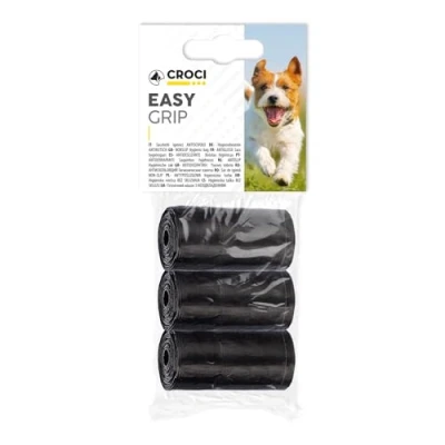 Imagen de Croci C9020765 Easy Grip Bolsas para excrementos de perro (3 x 10 bolsas), color negro