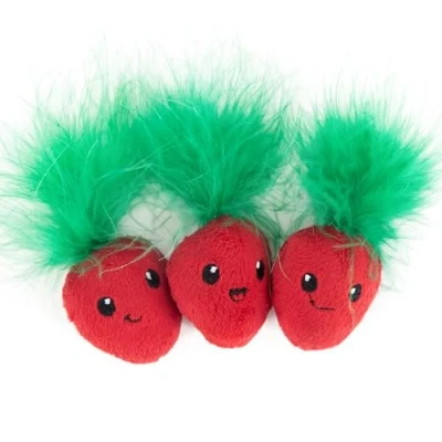 Imagen de Petstages Straw Babies Juguete con hierba gatera Para la salud dental gatos Rosa Pack de 3