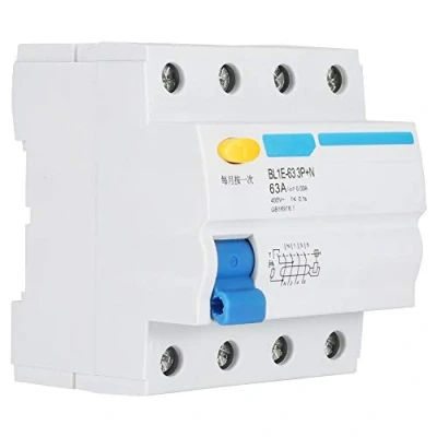 Imagen de Nikou Disyuntor de Corriente, BL1E 63 3P + N 63A RCCB Corriente Residual 230V 30mA