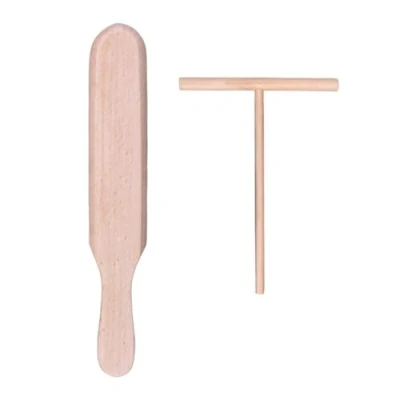 Imagen de BOBOZHONG Juego de Distribuidor y espátula para Crepes,1Piezas Rastrillo Tortitas,1 Piezas esparcidor Crepe Madera,Crepe panqueques,para Hacer Panqueques Desayuno