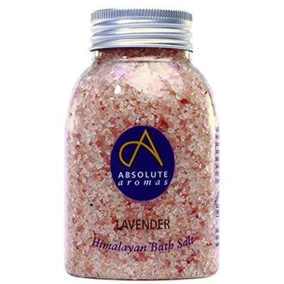 Imagen de Absolute Aromas Sales de Baño Lavanda 1kg Bolsa Recarga Rosadas del Himalaya Con una Mezcla Relajante Aceites Esenciales (290g)