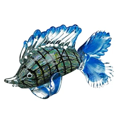 Imagen de GILDE GLAS art Figura Decorativa de pez Arco Iris soplado Decoración Salón Baño Inodoro Cada Pieza es única Ancho Aprox. 28 cm