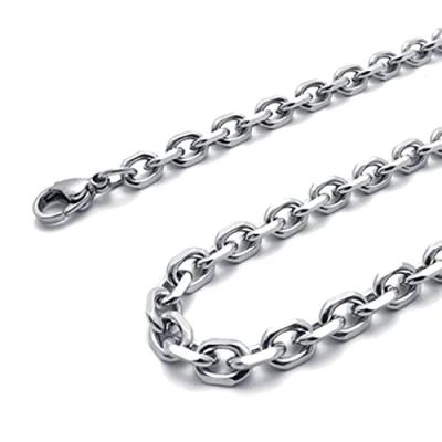 Imagen de BLASHRD Cadena de Joyeria Hombres y Mujeres, Collar Acero Inoxidable, Plata Anchura 3mm Longitud 70cm
