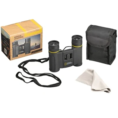 Imagen de National Geographic Prismáticos de Bolsillo 8 x 21 con oculares Plegables para usuarios Gafas, engomados, Cobertura Completa, función Plegable y Bolsa Transporte