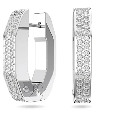 Imagen de Swarovski Pendientes de Aro Dextera Octagonal para Mujer, con Cristales, en Baño Rodio, Colección