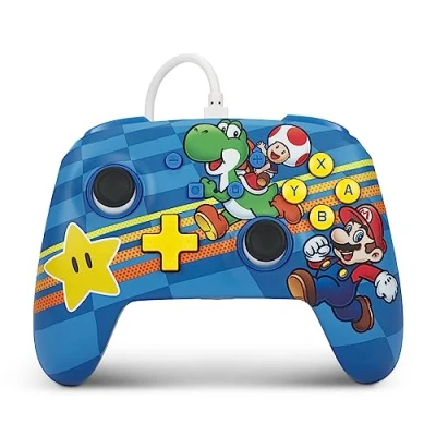 Imagen de Mando con cable mejorado PowerA para Nintendo Switch Mushroom Kingdom Friends