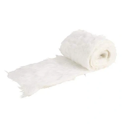 Imagen de Ideen mit Herz Cinta de pelo sintético, 12 cm ancho, 2 m largo, para manualidades, costura, decoración, camino mesa, blanco