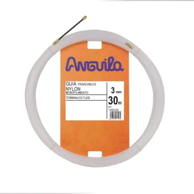 Imagen de Anguila Guía Pasacables Terminales Fijos Monofilamento Nylon Color Blanco Diámetro 3mm 30 metros