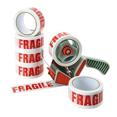 Imagen de ACIT Cinta adhesiva con escritura en italiano «Fragile» Paquete de 6 rollos embalaje para cajas mudanzas. Excelente adherencia sobre cartón y film extensible.