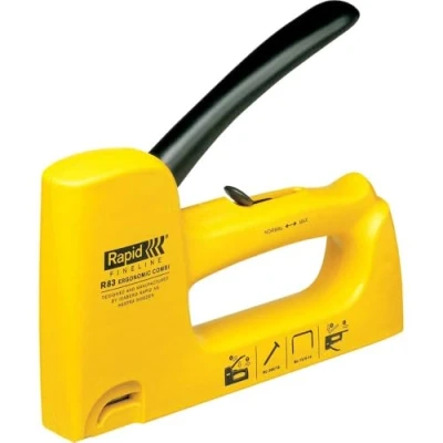 Imagen de Rapid Grapadora Multiusos R83 para Grapas No. 53 y Clavos 8, 2 en 1 de Tapicería con Mango Ergonómico Mecanismo Interno Metálico, Fabricada Suecia (20011550)