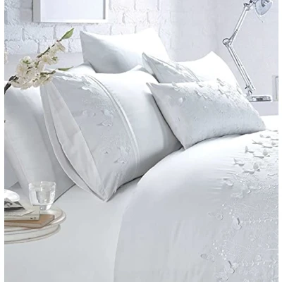 Imagen de Rapport Home Juego de Funda edredón para Cama Matrimonio, Color Blanco