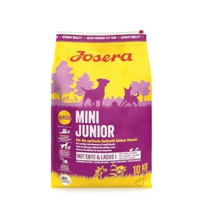 Imagen de JOSERA MiniJunior (1 x 10 kg) Mini Junior Comida Seca Premium para Perros en Crecimiento a Partir de la 6ª Semana Pato y salmón Cachorros un Desarrollo óptimo sin Trigo