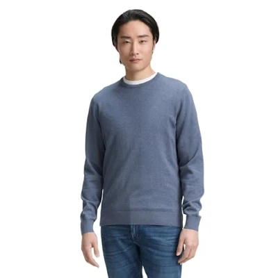 Imagen de TOM TAILOR 202212 Strickpullover Crewneck Jersey para Hombre, Azul (18964 Vintage Indigo Blue Melange), 3XL