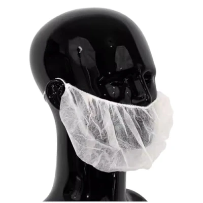 Imagen de Xara Cubre Barbas Mentón Desechable de TNT 12g con Elástico tras Nuca Transpirable y Resistente Hipoalergénicos Reciclables Color Blanco Pack 100