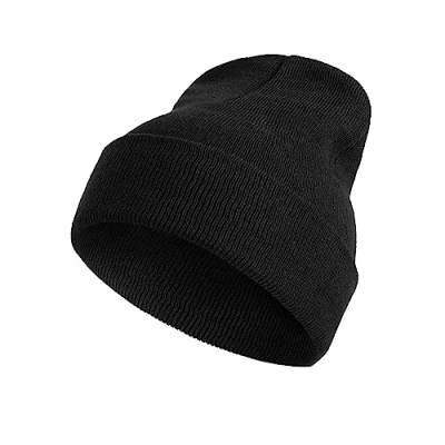Imagen de Gorro Invierno Hombre y Mujer, Negro Tipo Beanie Gorras de Tejido, Suave Cálido 100% Acrílico Talla Única