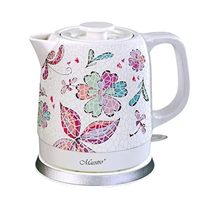 Imagen de Maestro MR068 Hervidor eléctrico de cerámica (1,5 L), diseño estampado rojo