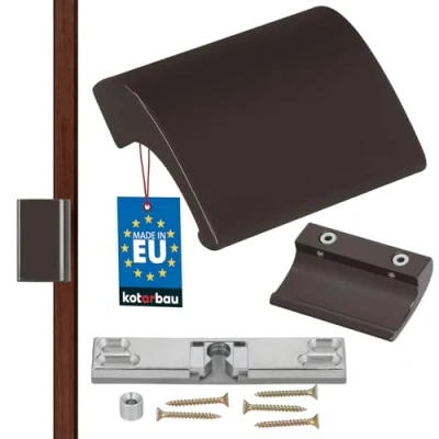 Imagen de KOTARBAU® Manija para puerta de balcón, Tirador terraza, marrón, Manilla balconera, Asa agarre fumadores, aluminio balcones