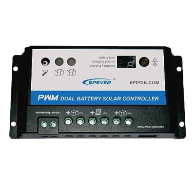 Imagen de EPEVER® 20A PWM Controlador de Carga Solar 12V/24V para Regulador Doble Batería con Indicador LED Vehículos Recreativos, Caravanas y Barcos EPIPDB COM 20