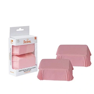 Imagen de DECORA, 0339887 Moldes para Mini Plumcakes, Muy Prácticos Hornear, Presentar y Regalar Resistentes hasta 220, Hechos en Italia, Color Rosa