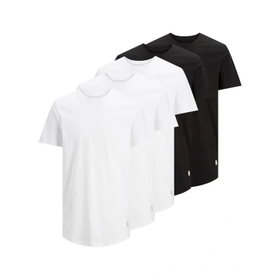 Imagen de Jack &amp; Jones Jjenoa 5 PACK Camiseta básica, Hombre, Talla: XS, White/black