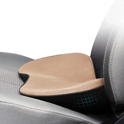 Imagen de cojín de apoyo lumbar, cómodo asiento memoria ergonómico para dolor espalda, alivio fatiga coche, silla oficina
