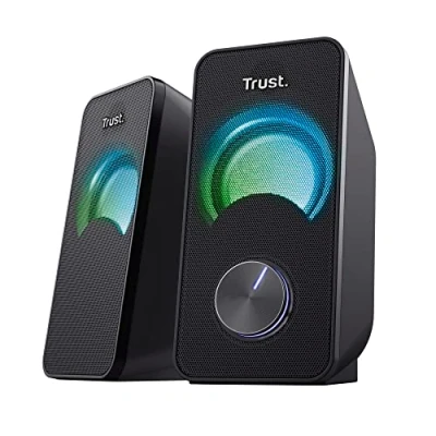 Imagen de Altavoces para PC Trust Arys RGB Compact, 2 unidades, LED RGB, 2.0 Canales, 12 W, USB, Jack 3.5mm, Negro