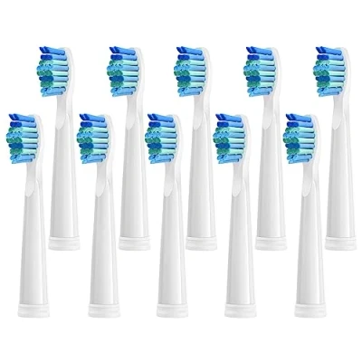 Imagen de Cabezales de recambio para cepillo dientes eléctrico Fairywill D7/D8/FW507/FW508/FW551/FW2011/FW917/FW959/FW515/Seago SG E9, con cerdas suaves (blancos, 10 unidades)