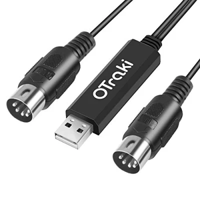 Imagen de OTraki USB Midi Cable 6Ft 2M a 5 PIN IN out Convertidor Teclado Keyboard Piano Música del Adaptador para PC Teléfono Laptop (3m)