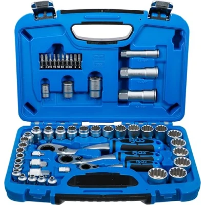 Imagen de BGS 2181 Juego de llaves vaso con agujero pasante Gear Lock 4,5 25 mm 52 piezas