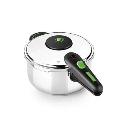Imagen de MONIX Presto Olla a presión 4L, de acero inoxidable 18/10, apta para todo tipo cocinas incluso inducción