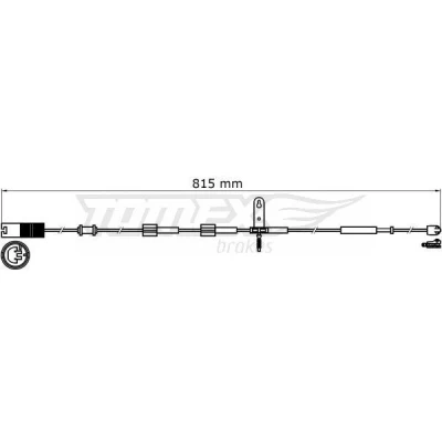 Imagen de TOMEX brakes TX 31 37 Sensor de Desgaste Pastillas Frenos Eje delantero MINI: Hatchback, Coupé, Cabrio