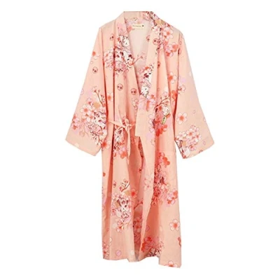 Imagen de Vestido de Kimono Mujeres Yukata Albornoz Pijamas Pink Cat