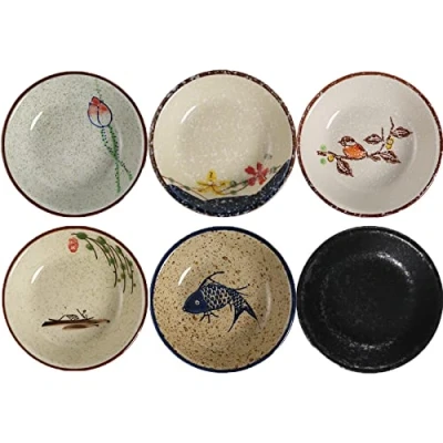 Imagen de Cuencos Aperitivos, para Salsa,Servier Set 6Pcs, Sushi, de porcelana Salsas Soja, Condimentos, Frutos Secos, Snacks