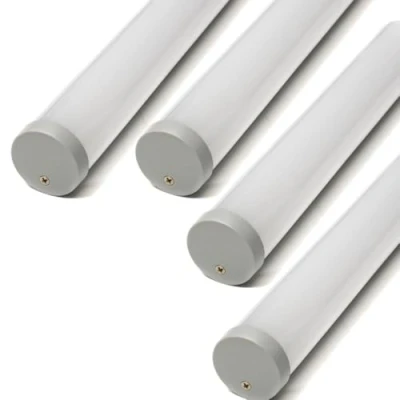 Imagen de Jandei Pack x4 Perfiles Aluminio 1 Metro para Instalar Tiras LED Colgantes o en Superficie, Tubo Luces Led, Cubierta Translúcida (Ø 30mm). Incluye Tapas Finales y Tornillos