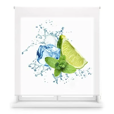 Imagen de Blindecor Digital Cocina Estor Enrollable Translúcido con Estampado Impresión WaterLime 150 x 180 cm (Ancho por Alto) Tamaño de la Tela 147 175 Estores para Ventanas