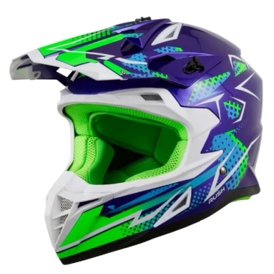 Imagen de KSK RUSHBG003 Cascos de motocross azul/verde L, 59 60 cm ECE 22.06