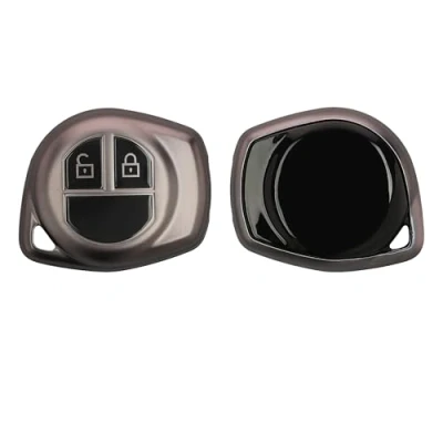 Imagen de kwmobile Carcasa para Mando Compatible con Suzuki Llave de Coche Keyless Go 2 Botones Funda Llaves TPU Negro Mate/Negro