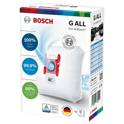 Imagen de 4 Bolsas de Aspiradora para Bosch PowerProtect Staubbeutel Type G All BBZ41FGALL 17000940 0017000940 468383 00468383