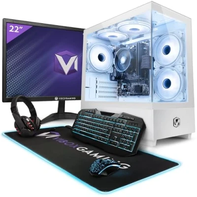 Imagen de Vibox I 54 PC Gaming Completo Monitor 22&quot; Quad Core AMD Ryzen 3200G Procesador 4GHz Radeon Vega 8 Gráficos 16GB RAM 480GB SSD Windows 11 WiFi