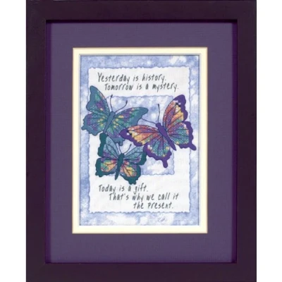 Imagen de DIMENSIONS Jiffy Today Is A Gift Mini Stamped Cross Stitch Kit 5&quot;X7&quot;
